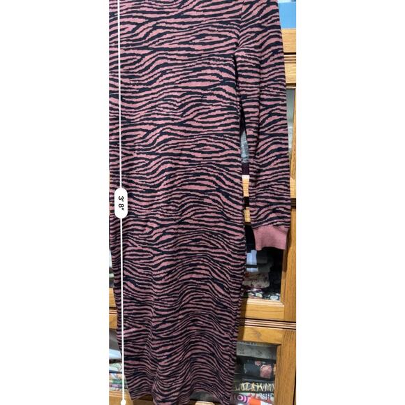 Express x Negin Mirsalehi Zebra Print Crewneck Midi Sweater Dress Women’s M - Picture 7 of 8